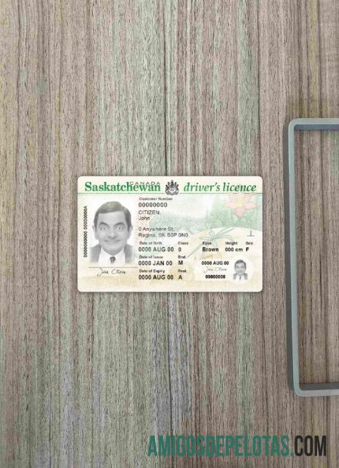 Província do Canadá Saskatchewan DL fotovisual frontal exemplo